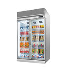 Congelador de vidro refrigerando da exposição do armazenamento do gelado do equipamento do líquido refrigerante da porta do fã vertical do supermercado