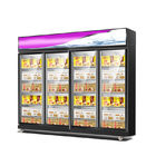 Congelador vertical refrigerado congelado da mostra do gelado do alimento das portas dobro