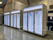 1-2-3-4 congelador de vidro da porta que está a mostra refrigerada
