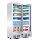 Refrigerador comercial ereto da bebida, congelador inferior da exposição da porta dobro da montagem