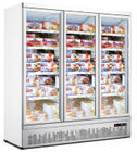 Congelador congelado do alimento da verticalidade 4 do supermercado porta de vidro, congelador de refrigerador comercial da exposição