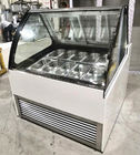 Armário de exposição congelado curvado do picolé do gelado da porta refrigerador de vidro