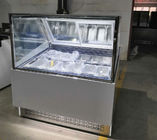 Armário de exposição congelado curvado do picolé do gelado da porta refrigerador de vidro