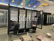 Equipamento de refrigeração ereto de Comercial do congelador da exposição da porta quatro de vidro