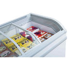 Congelador congelado da exposição do alimento da exposição dos peixes do congelador da caixa do supermercado refrigerador superior de vidro profundo comercial