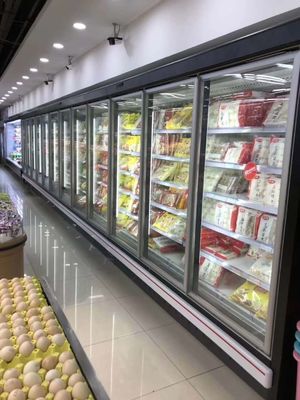 Refrigerador mais fresco refrigerar de ar da exposição de vidro comercial do supermercado da porta com radiador da separação