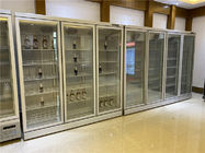 Três portas de vidro bebem a cerveja do refresco do refrigerador refrigeraram o refrigerador ereto dos refrigeradores da exposição
