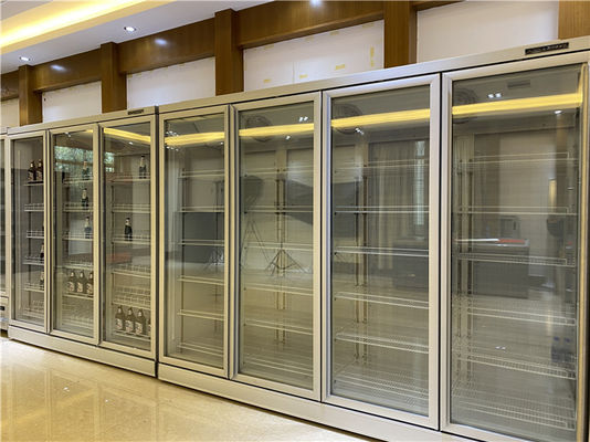 Refrigerador mais fresco refrigerar de ar da exposição de vidro comercial do supermercado da porta com radiador da separação