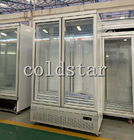 Refrigerador de vidro da exposição do supermercado da porta de ETL 900L com compressor de Embraco