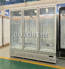 As mercearias mostram o congelador de refrigerador/congelador vertical/congelador da exposição