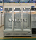 congelador congelado R290 de vidro 1500L da exposição do alimento da porta do supermercado 750W