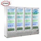 Refrigerador de vidro ereto da exposição da porta da mostra R290 do refrigerador das portas do supermercado 4 para a bebida