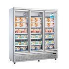 congelador congelado R290 de vidro 1500L da exposição do alimento da porta do supermercado 750W