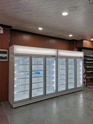 portas 1600L de vidro que degelam o refrigerador refrigerado supermercado da bebida da mostra