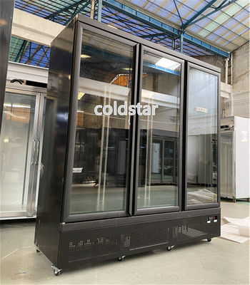 Congelador vertical da porta de vidro tripla com automóvel para degelar o congelador do gelado da verticalidade do sistema