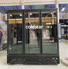 O supermercado vertical do congelador da exposição das portas do anúncio publicitário 3 refrigerou a mostra