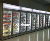 O vertical da mostra do supermercado refrigerou o refrigerador de vidro do refrigerador da exposição da mostra da porta do refrigerador comercial