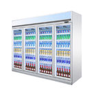 Do refrigerador ereto da exposição da bebida das portas do anúncio publicitário 4 refrigerador de vidro da porta