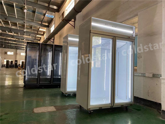 congelador vertical da exposição 450L com porta de vidro