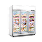 Refrigerador de vidro da porta da vitrina vertical do congelador para o supermercado e a loja
