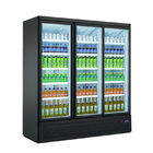 Refrigerador vertical de venda quente da porta de vidro comercial para indicar o leite da bebida