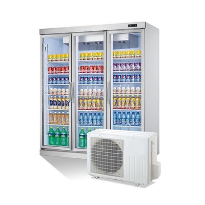 A porta de vidro vertical Multideck do supermercado refrigerou uma mostra mais fria