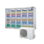 Refrigerador ereto da exposição de 5 portas para o supermercado/shopping