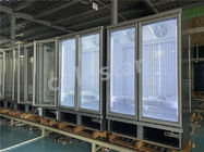Congelador vertical da vitrina da capacidade grande com a porta de vidro dobro