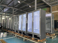 Refrigerador ereto da exposição das portas de vidro triplas comerciais do congelador 4