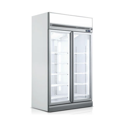 Refrigerador vertical da exposição da porta dobro de equipamento de refrigeração do supermercado