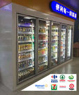 Sala fria refrigerada supermercado da porta de vidro da mostra