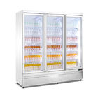 Mostra refrigerada de vidro ereta do refrigerador comercial da exposição das portas do refrigerador 3 da bebida