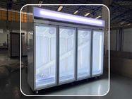 Refrigerador de vidro comercial da exposição da bebida de 4 portas com o controlador de temperatura de Digitas