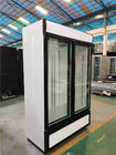 Mostra vertical do congelador da porta de vidro do supermercado com sistema de refrigeração do fã