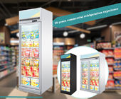 Congelador de vidro vertical das portas do equipamento de refrigeração 400L do supermercado com sistema de refrigeração do fã