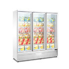 O supermercado vertical do congelador da exposição das portas do anúncio publicitário 3 refrigerou a mostra