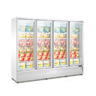 Mostra de vidro da exposição do congelador da porta da única temperatura vertical do anúncio publicitário de produto da promoção