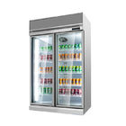 Refrigerador relativo à promoção da porta dobro do refrigerador com o refrigerador comercial da exposição do congelador da bebida da porta de vidro