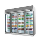 Mostra refrigerada bebida do leite do supermercado com o controlador de temperatura digital