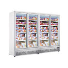 Refrigerador de vidro do supermercado da porta do anúncio publicitário 4 da baixa temperatura congelador ereto do grande