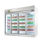 Refrigerador de vidro comercial da exposição da bebida de 4 portas com o controlador de temperatura de Digitas