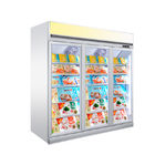 1-2-3-4 congelador de vidro da porta que está a mostra refrigerada