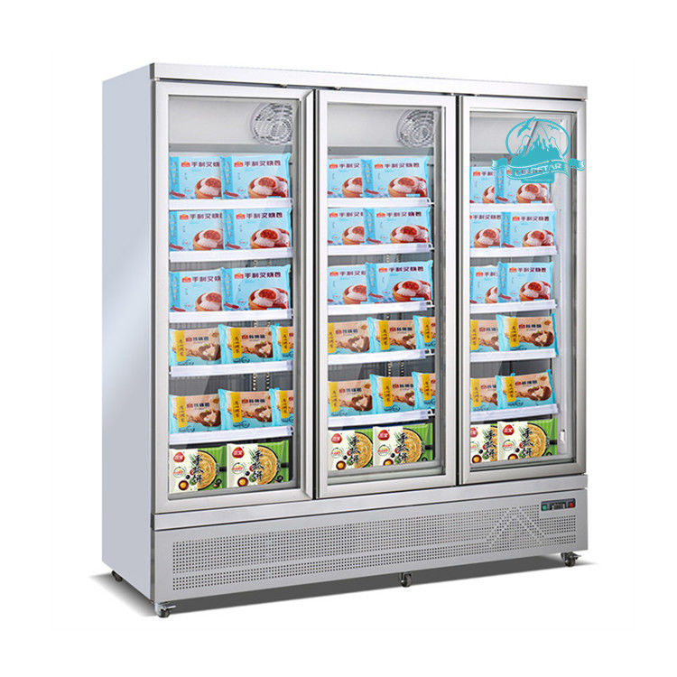 1600L 3 congelador ereto 110V da exposição da porta R290 para o gelado