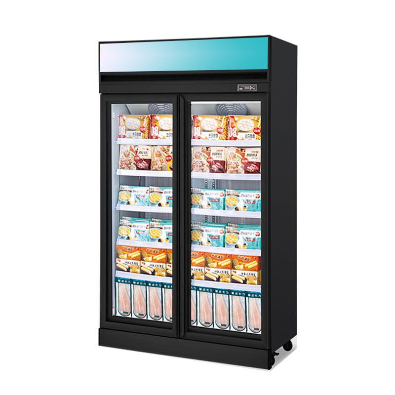 O vertical da mostra do supermercado refrigerou o refrigerador de vidro do refrigerador da exposição da mostra da porta do refrigerador comercial