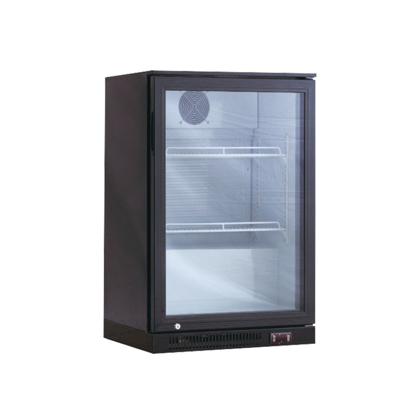 Refrigerador comercial articulado única porta da exposição da cerveja do preto do refrigerador da barra
